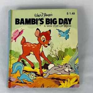 1976 Walt Disney's Bambi Big Day Mini Pop-up Book
